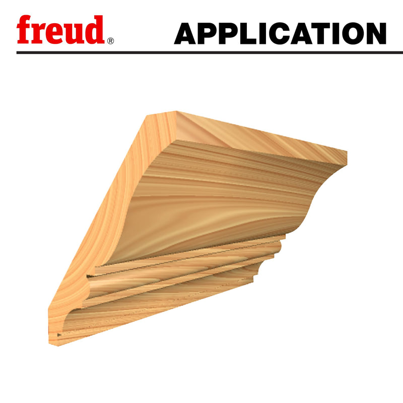 Freud Wide Crown Molding System, Mix and Match Bits for Custom Milling 5-1/2" Wide Crown Molding - 1-3/8" Diameter, 1/2" Shank, 4-9/16" Length - 99-419