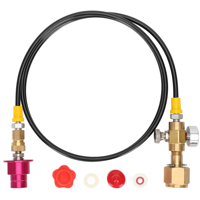 Upgrade Soda Machine Co2 Adapter Quick Connector Adapter (60in) with Pressure Gauge and Release Valve, Compatible with Terra DUO Art Gaia Aqua Fizz, For CGA320 Valve