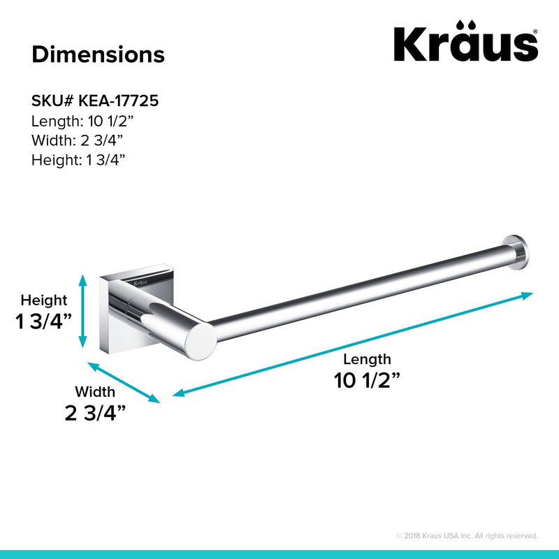 KRAUS Ventus Bathroom Towel Bar, Chrome Finish, KEA-17725CH