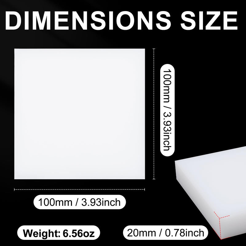 UHMWPE Ultra High Molecular Weight Polyethylene Tapping Block for Engineering, Flooring, DIY, Nylon Blocks Plastic Rectangular Solid Bar for Machining Home Improvement (3/4" x 4" x 4", 1) 3/4" x 4" x 4"