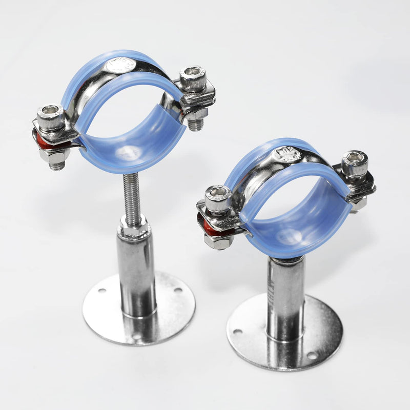 AKIHISA 2-9/16 Inch Ceiling Mount Pipe Support,2 Pack Adjustable 304 Stainless Steel Split Ring Hanger ID Range 60-65mm(50+50mm) 60-65mm(50+50mm)