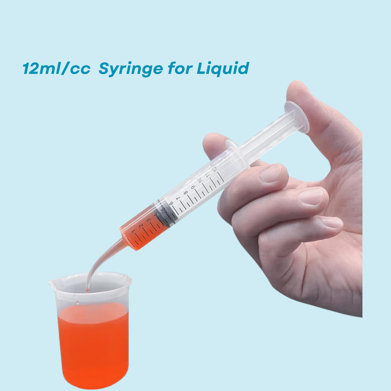 5PCS 12ml/cc Dental Irrigation Syringe - Curved Tip for Tonsil Stones, Lab Use and Feeding Small Pets