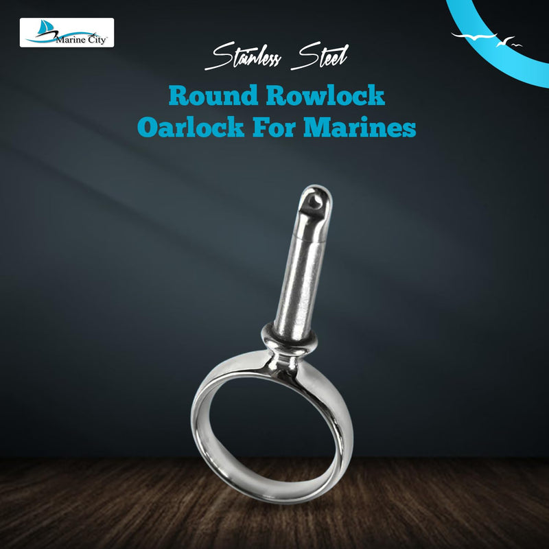 MARINE CITY Rowlock Oarlock 316 Stainless Steel Heavy Duty, Corrosion-Resistant, Ideal for Boats, Yachts, and Marines (2 Pcs) Round Rowlock Oarlocks