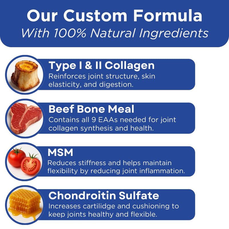Collagen & Bone Broth for Dogs – Hip + Joint Support, Gut Health for Hair, Skin & Nails – with Glucosamine, MSM, Chondroitin, Turmeric – Natural Treats Made with Real Chicken & Beef