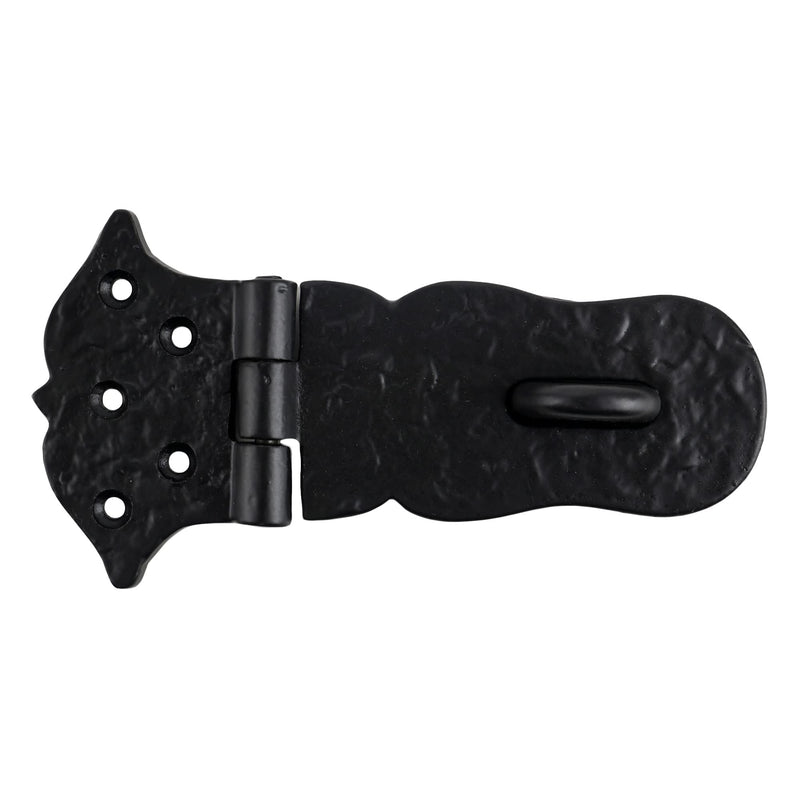 SKANDH 6" Iron Hasp and Staple - Antique Black Powder Coated