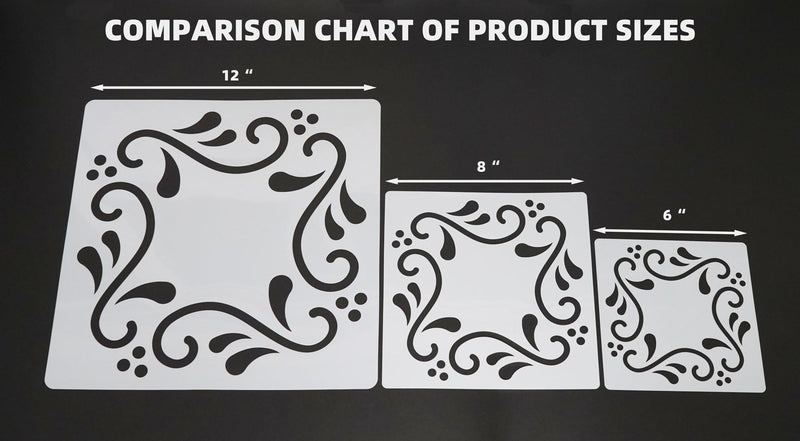 16 Pack Tile Stencil Set (6X6 Inch), Mexican Stencil Pattern, Use As Floor Stencils Or Wall Stencils, Reusable Stencils for Painting Floor Furniture Canvas, DIY Mexican Talavera Home Décor 6 X 6 Inch