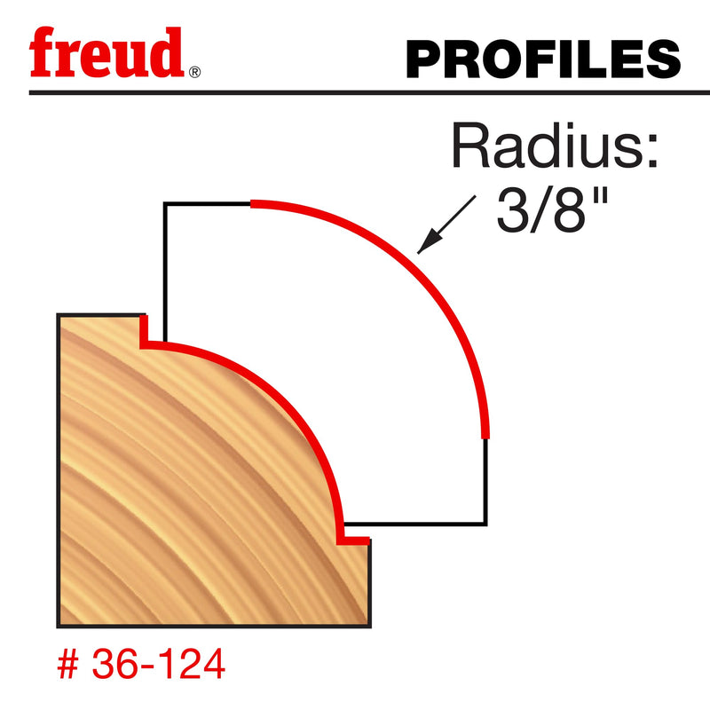 Freud 3/8" Radius Beading Bit (Quadra-Cut)
