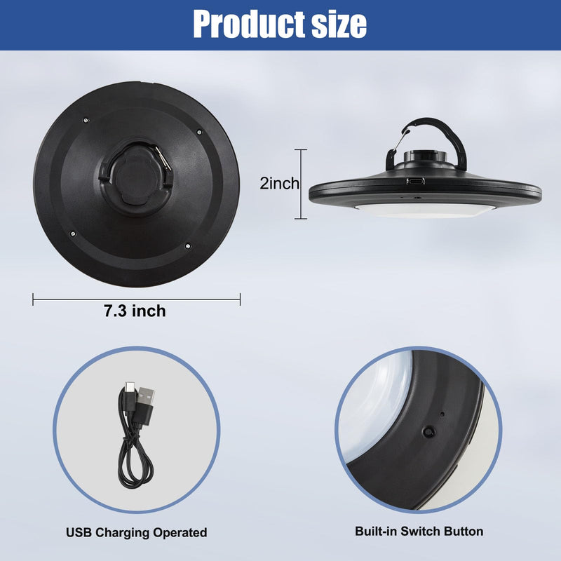 LED Patio Umbrella Lights with Remote, Black Portable Rechargeable Battery Cantilever Umbrella Light with 3 Brightness, 12 Color Mode Dimmable for Patio Umbrellas, Camping Tents, Outdoor Use