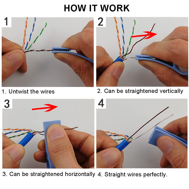 Network Cable Untwist Tool, Engineer Wire Straightener for CAT5/CAT5e/CAT6/CAT7 Wires Pair Separator Tools Quickly & Easily Untwists (3) 3