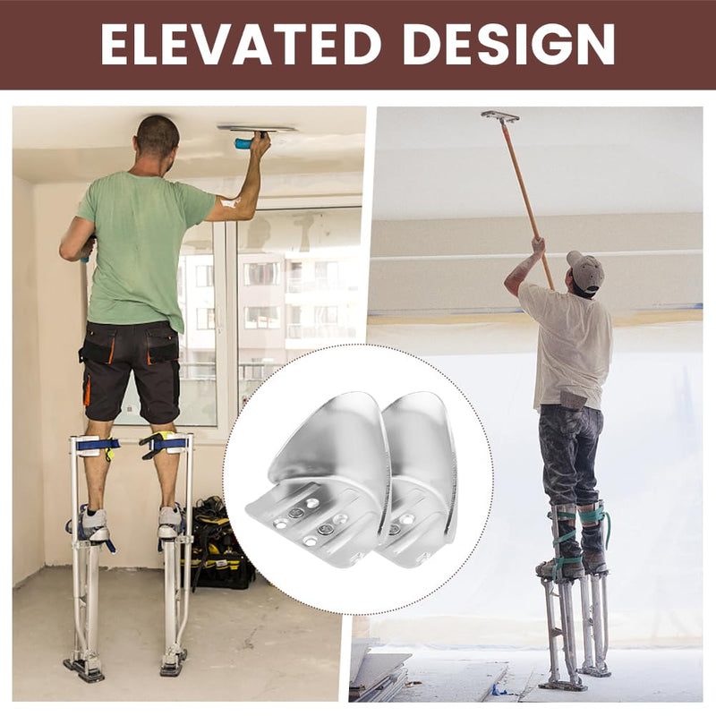 2 Pack Drywall Stilts Heel Bracket Replacement Kits, Stilt Heel Bracket Replacement Kit Aluminum Adjustable Part for Painting(Silver) Silver