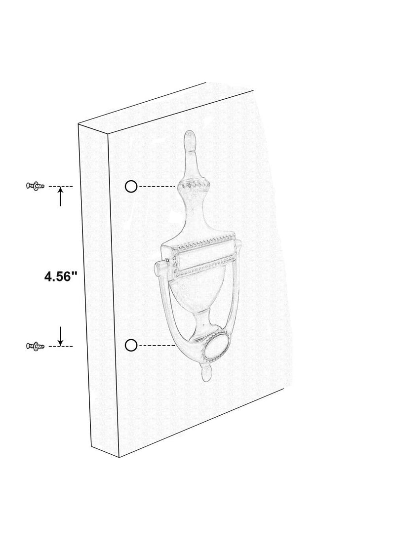 QCAA Solid Brass Door Knocker, Victorian Rope Type, 7-3/8", Satin Nickel, 1 Pack, Made in Taiwan