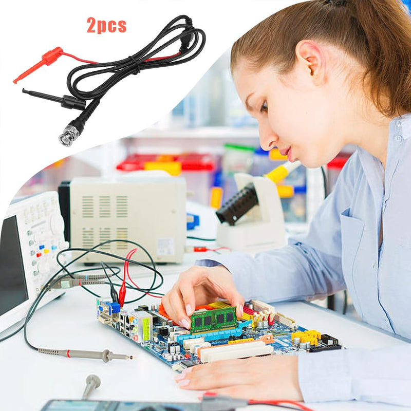 Joyzan BNC to Test Hook Clips, Mini Dual Probe Coaxial Cable Leads Set P1020 Testing Plunger Probes Ended IC Male Plug Oscilloscope Minigrabber Accessories 50Ω Coax Machine Signal Generator Multimeter