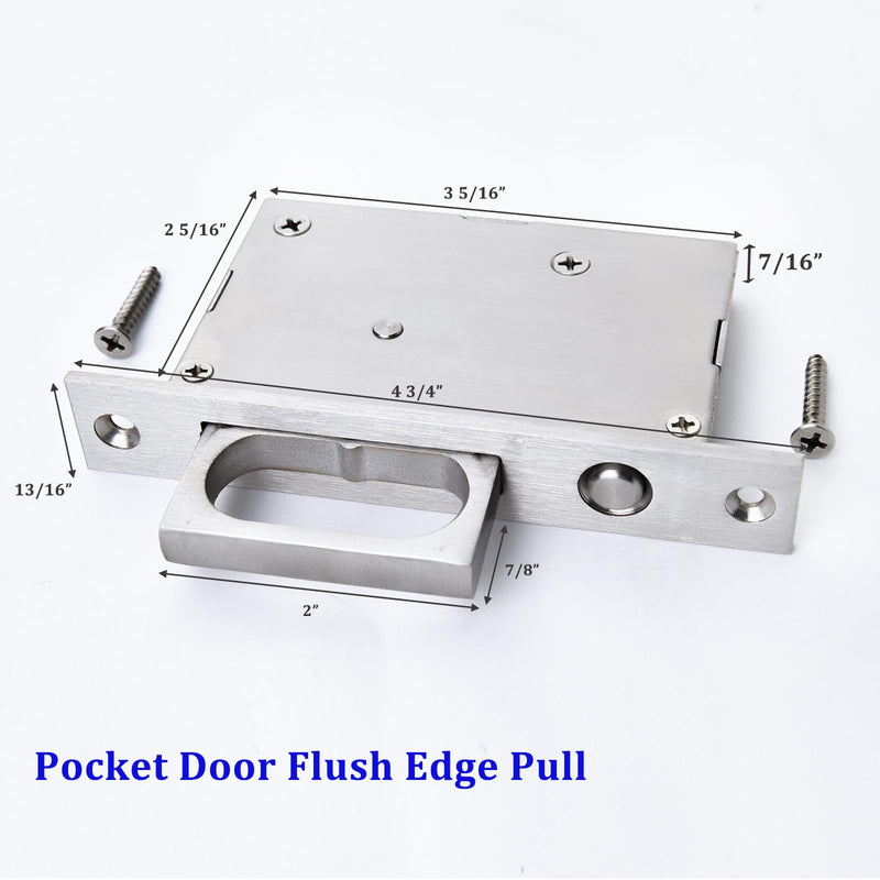 Dontay Pocket Door Handles with Large Auto Pop-Out Ring,Flush Hidden Edge Pull for Sliding Doors Hardware & Lock, Modern Space-Saving Design, Easy Install(5.44-inch,Brushed Nickel,1) 5.44-inch Brushed Nickel 1