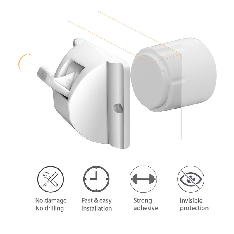Magnetic Baby Proofing Cabinet Locks - Child Safety for Cabinets, Drawers & Cupboards - 10 Locks 2 Keys - No Drilling Easy Install by DOMILE