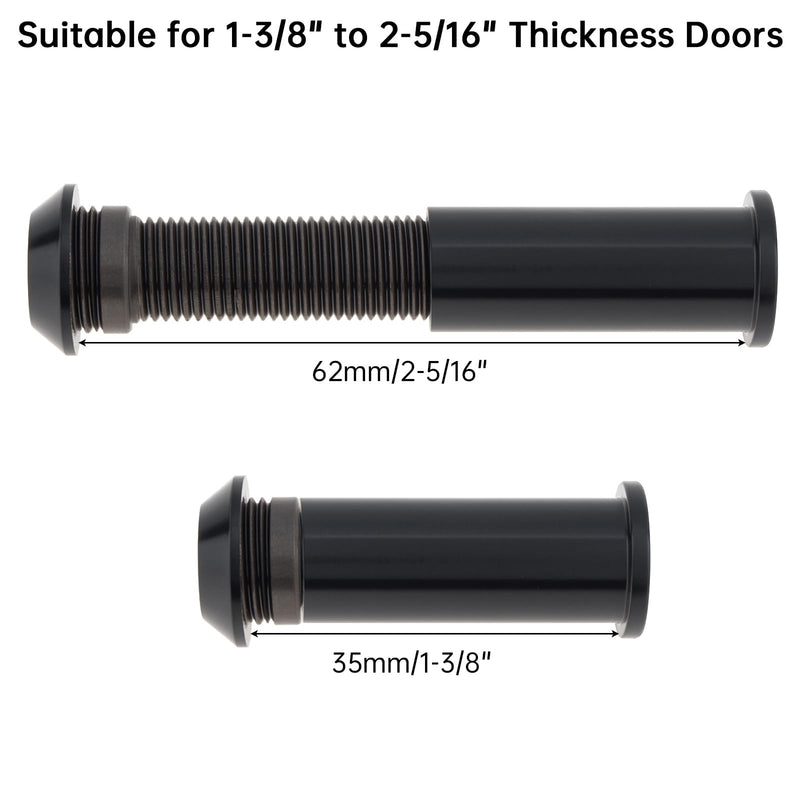 12 MM Door Viewer Peephole,160-Degree Solid Brass Peep Hole wih Drill Bit for 1-3/8" to 2-5/16" Doors,1/2" Door Eye Viewer for Home Office Hotel (Black) Black