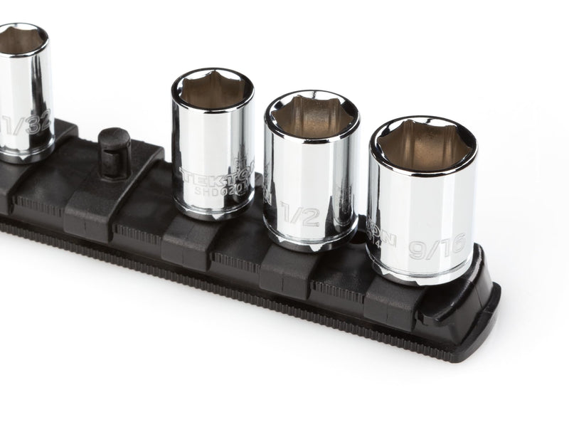 TEKTON 1/4 Inch Drive x 13 Inch Socket Rail, 15 Clips (Black) | OSR02215 | Made in USA Black 15-Tool