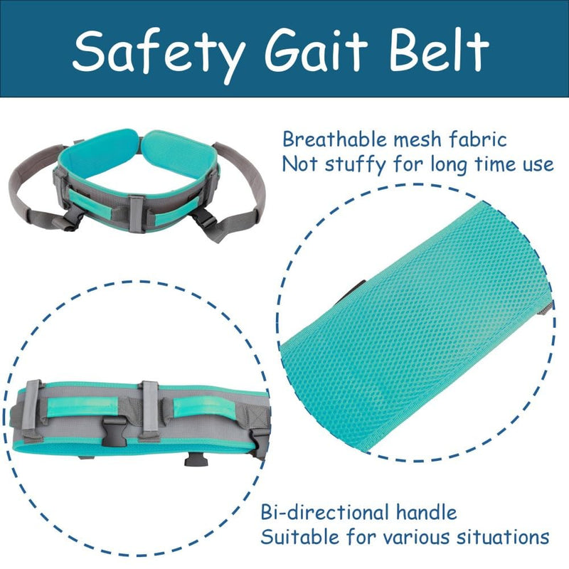 Gait Belt with Handles Used as Gate Belts for Physical Therapy, Gate Belts Medical for Elderly, or Safety Belt for Elderly Walking to Walking or Transfer in Physical Therapy or Daily Life, Green, XL XL: 39"-47"
