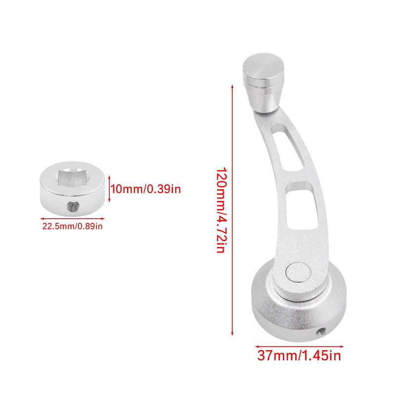 Window Crank Handle Window Winder Crank Riser Handle Replacement Billet Aluminum Universal for Car Wagon Door Window Crank Handle Winder Silver