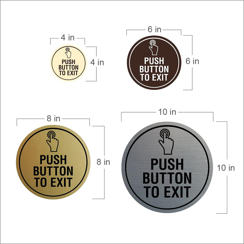 Signs ByLITA Circle Push Button To Exit Sign (Red) - Small (5 Pack) 4"- Small (5 Pack) Red