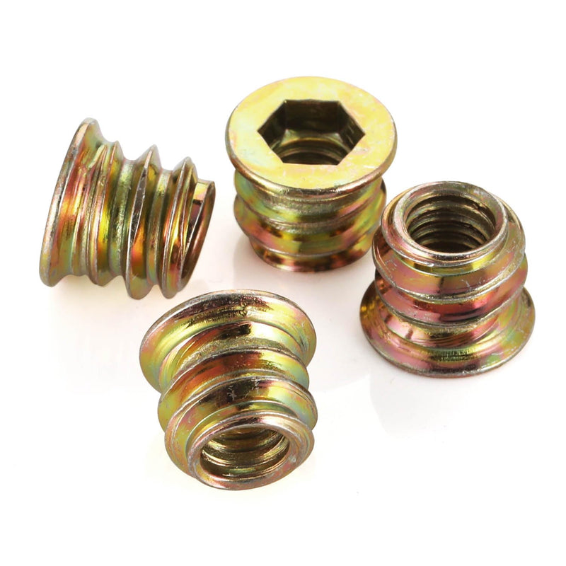 M8-1.25 x 13mm Threaded Insert for Wood Furniture Screw in Nut Threaded Wood Inserts Bolt Fastener Connector, Zinc Plated Carbon Steel, 50 PCS (with Hex Spanner) M8 x 13mm