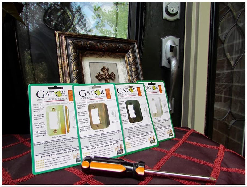 Gator Door Latch Restorer - Strike Plate (Bright Brass) Bright Brass