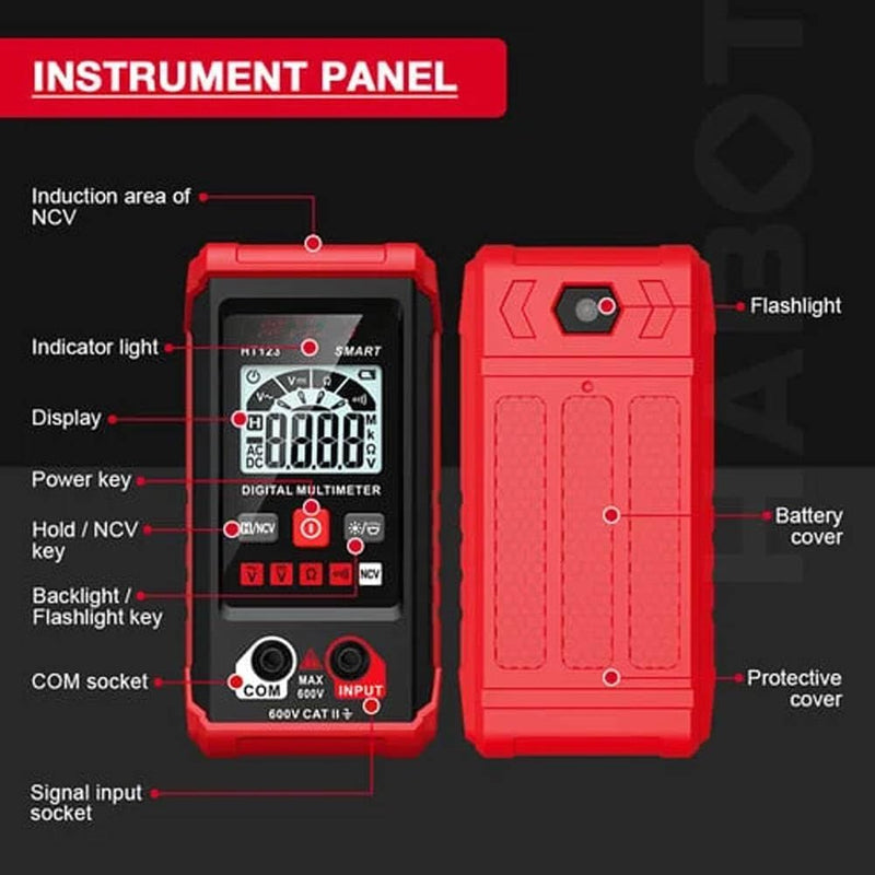 Ht Automatic Digital Multimeter,Tm-510 4000 Counts Smart Digital Multimeter,Digital Display Intelligent Multimeter,Voltage Tester with Non-Contact Voltage Function (1 PCS) 1 PCS