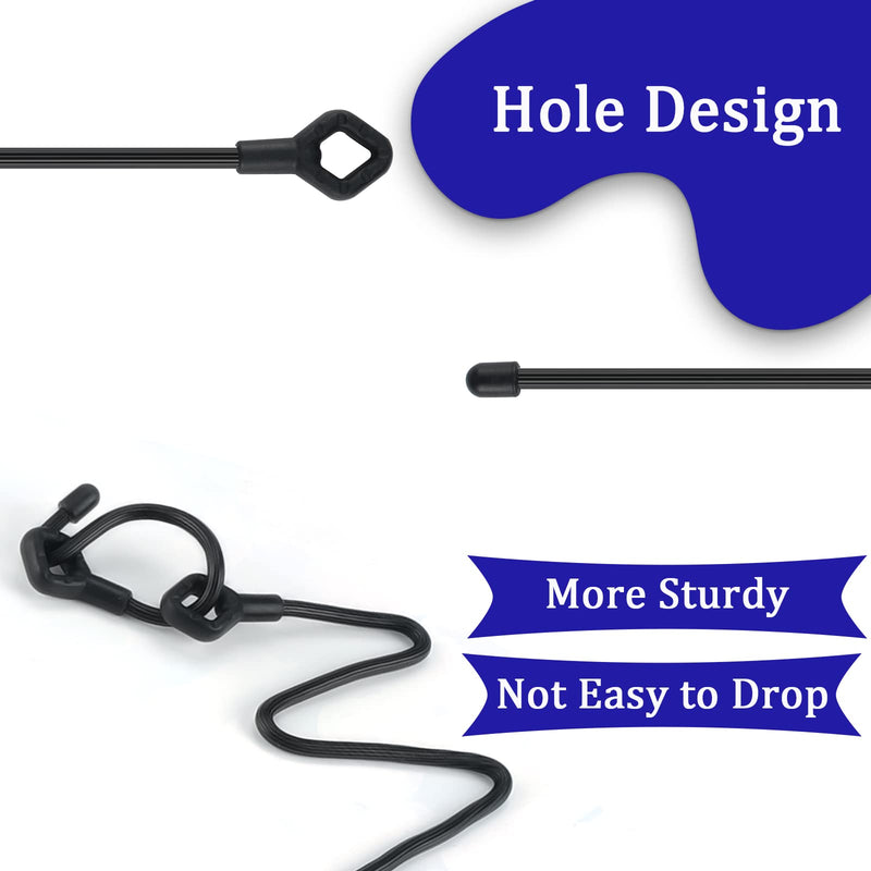Twist Ties, Reusable Silicone Cable Ties with Holes, 24PK Twist Ties for Cords 6inch, 12inch, 18inch for Bundling and Organizing, Indoor and Outdoor Use(Black)