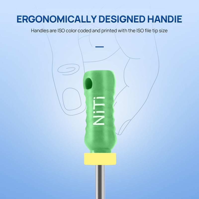 JMU Dental K Files #45-80/25 mm for Endodontic Root Canal, NITI Hand Use K-Files, 6 Pcs/Pack, 10 Packs Total #45-80(25mm)