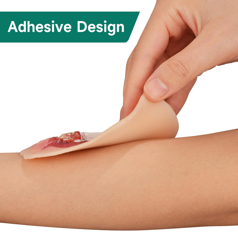 Adhesive Open Fracture Wound Model, Silicone Trauma Simulation Trainer for EMT, First Aid, Nursing & Combat Care Training