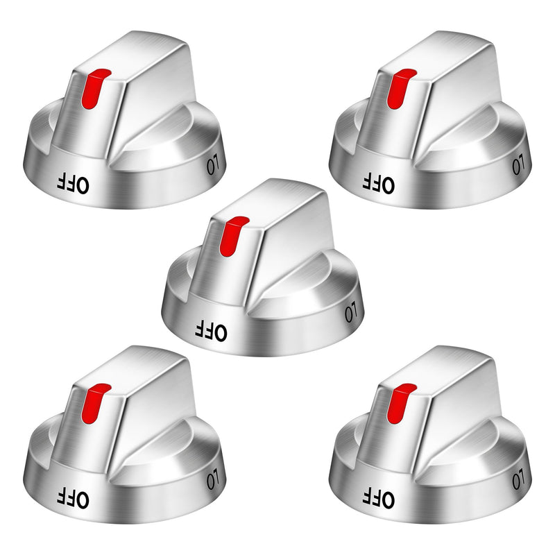 DG64-00473A Top Burner Control Dial Knob Range Oven Replacement Compatible with Samsung Range Oven Gas Stove Knob NX58F5700WS NX58H5600SS NX58H5650WS NX58J7750SS NX58M6850SS （5pcs） 5