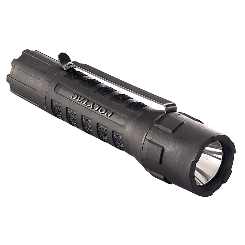 Streamlight 88850 PolyTac 600-Lumen 11500-Candela Tactical LED Flashlight with Non-Rechargeable Batteries, Clear Retail Packaging, Black