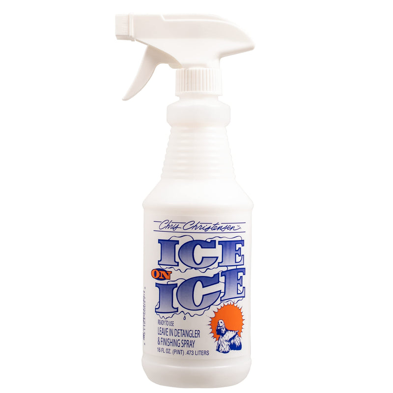 Jelly Pet Grooming Bundle - Large Teal Slicker Brush, Hard Pins & Chris Christensen Ice on Ice Detangler Spray, Ready to Use, 16 oz - PawsPlanet Australia