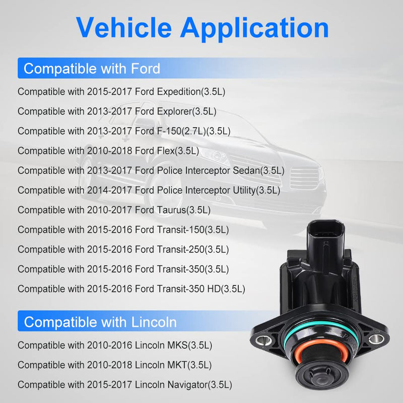 Turbo Solenoid Valve Replacement for AA5E-9U465-AD Compatible with Ford Expedition Explorer F-150 F150 Flex Transit Lincoln MKS MKT Navigator Turbocharger Intercooler Pressure Relief