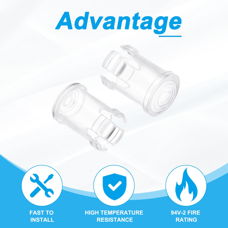 PATIKIL 5mm Clear Light-Emitting Diode Holder Clip, 60 Pack LED Lamp Socket Bulb Cap Protective Cover for Bezel Mount Panel Display, Transparent