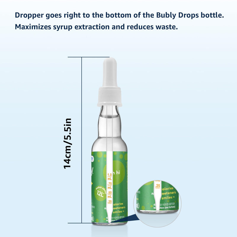 Glass Dropper Pipettes Compatible with Soda Stream Bubly Drops Flavors, 3PCS Flavoring Dropper 1ML Pipette with Graduated Dropper for Soda Stream Bubly Bottle White