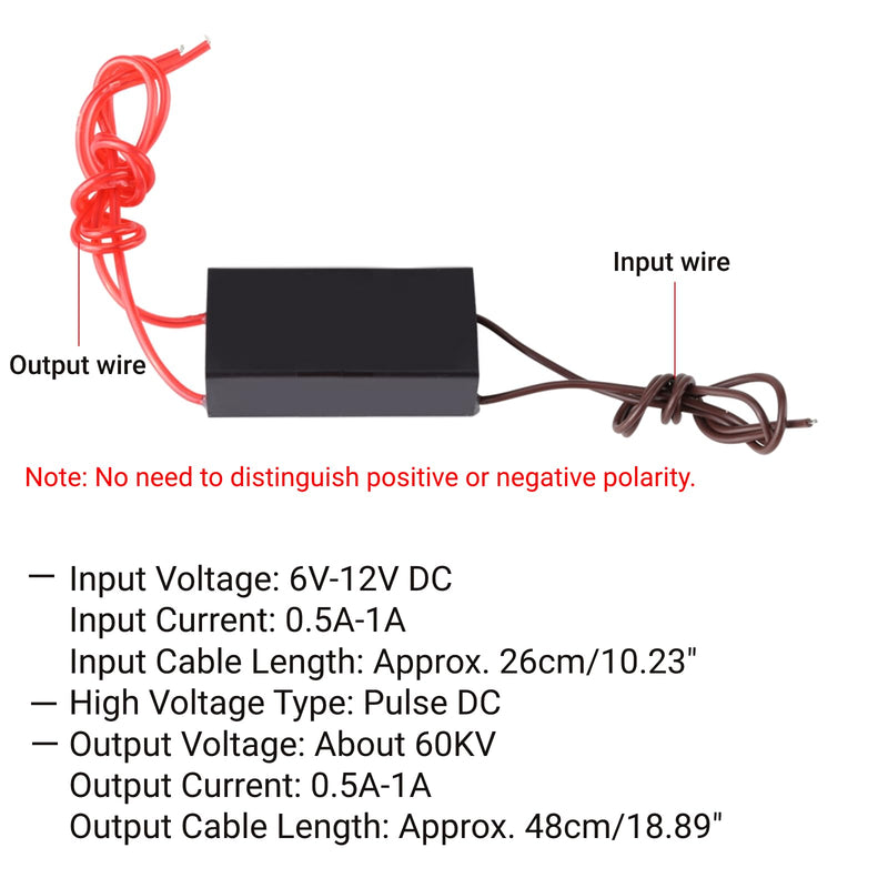 DC 12V High Voltage Pulse Generator 60KV Super Arc Ignition Coil Module, for High Voltage Power Source in High School Science Experiment