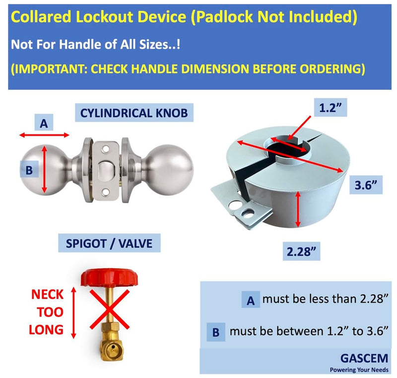 Door Knob Lockout Device (Matt Silver, Padlock Not Included). Door Handle Lock - Prevents Doorknobs from Turning and Access to Keyhole. Childproof Door Knob Cover. Matt Silver