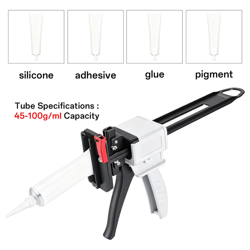 Toothpaste tube gun, toothpaste tube glue gun extruder, silicone caulk gun, toothpaste gun dispenser for DIY projects, comes with replacement parts and 3 in 1 Silicone Caulking Tools
