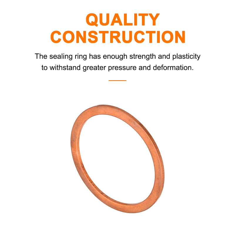 MECCANIXITY 12 Pcs Flat Copper Washers, 50x60x2mm Copper Upgraded Flat Metric Sealing Crush Ring Washers for Hydraulic Fittings Screw Bolt Nut Electronic Repair