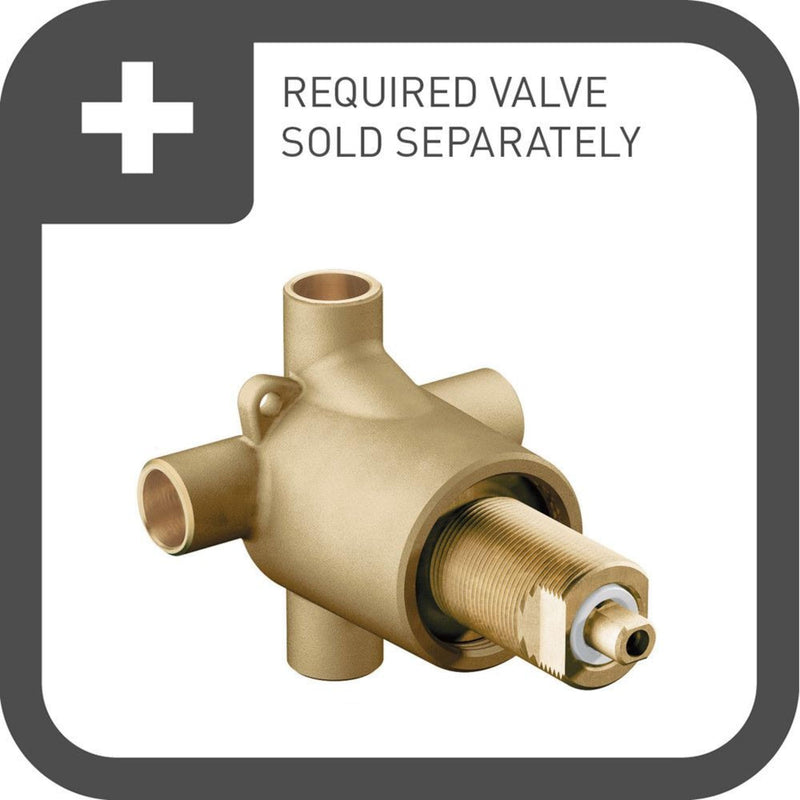 Moen Commercial Three Way Diverter Shower Valve, M-Pact Common Valve System, Replacement Part, Brass, Standard 1/2 Inch Connection, 3360 Pack of 1