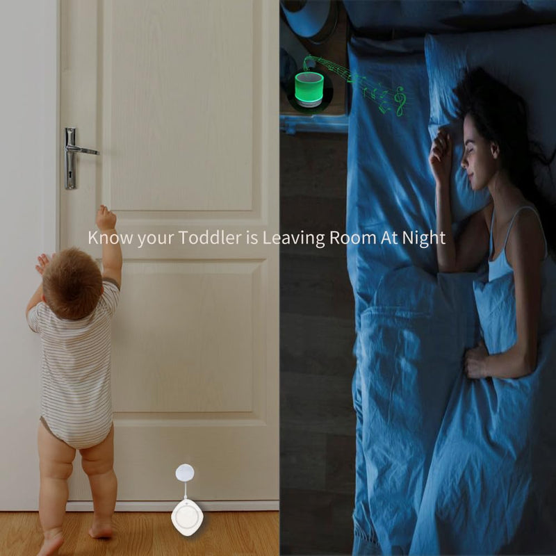 Door Alarm Chime When Opened, No Wiring or Subscription, 14 Chimes, 4 Volume with Mute, 3W Speaker for Clear Sound, LED Alert, Low Battery Warning, Strong Adhesive Tape for Easy Install on Any Door 4 Sensors + 1 Receiver