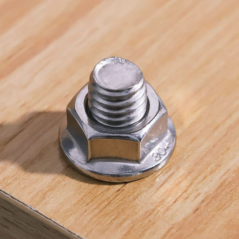 Glvaner 1/4"-20 Thread Size Stainless Steel Serrated Flange Hex Nuts Locknuts 304 Stainless Steel 18-8 50 Pack