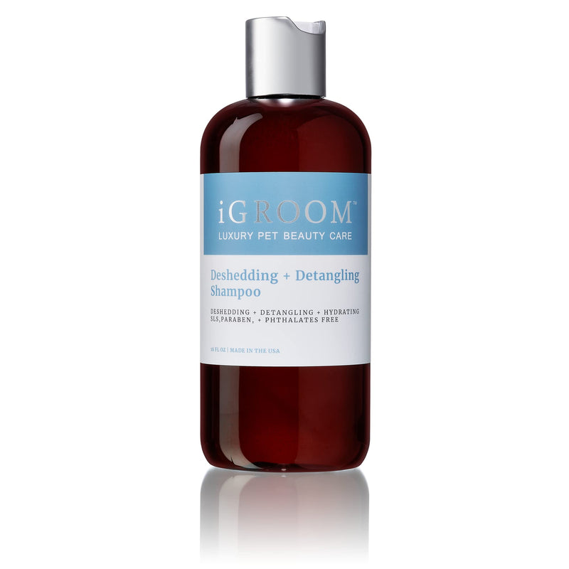 iGroom Shampoo and Conditioner Bundle - Deshedding & Detangling Dog Shampoo 16oz - Loosen Tangles/Unwanted Undercoat + Deshedding & Detangling Dog Conditioner 16oz - Adds Shine & Volume - PawsPlanet Australia