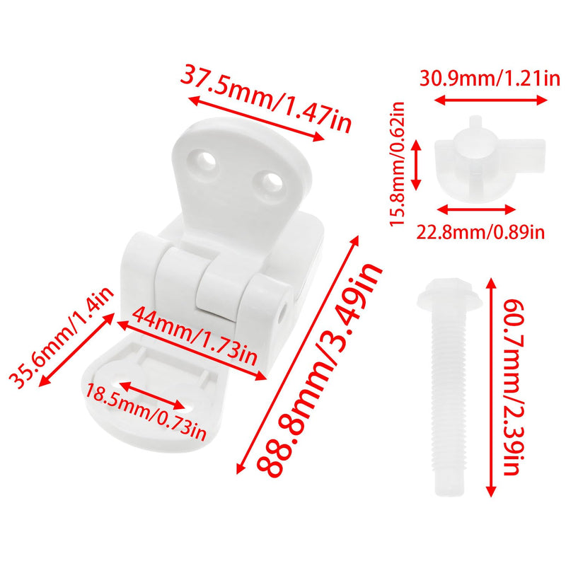 White Plastic Toilet Seat Hinge Bolt Nut Toilets Seat Tightening Kit For Toilet Seat Cover Replacement And Repair 1Set White