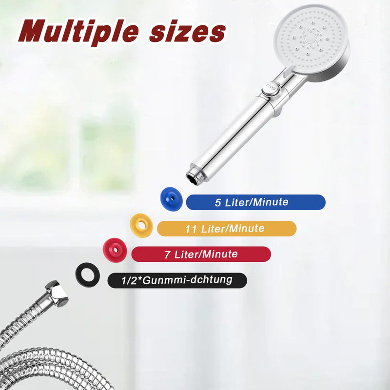 12 Pieces Silicone Shower Head Flow Restrictor Shower Flow Restrictor 4 Specifications Water Flow Restrictor for Various Standard Shower Head Handheld Showers