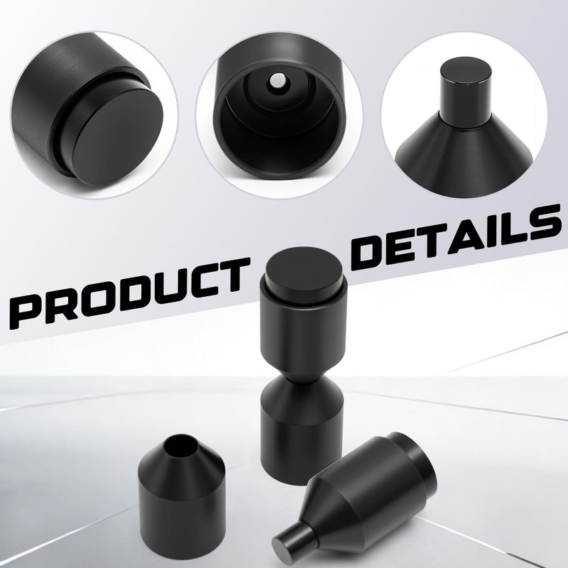 Kingdder 2 Pcs Flange Two Hole Pins with Magnetic 0.36" to 1" Two Hole Alignment Pins Threadless Design for Quick Installation and Removal CNC Precision Manufacturing Black 0.36" to 1"