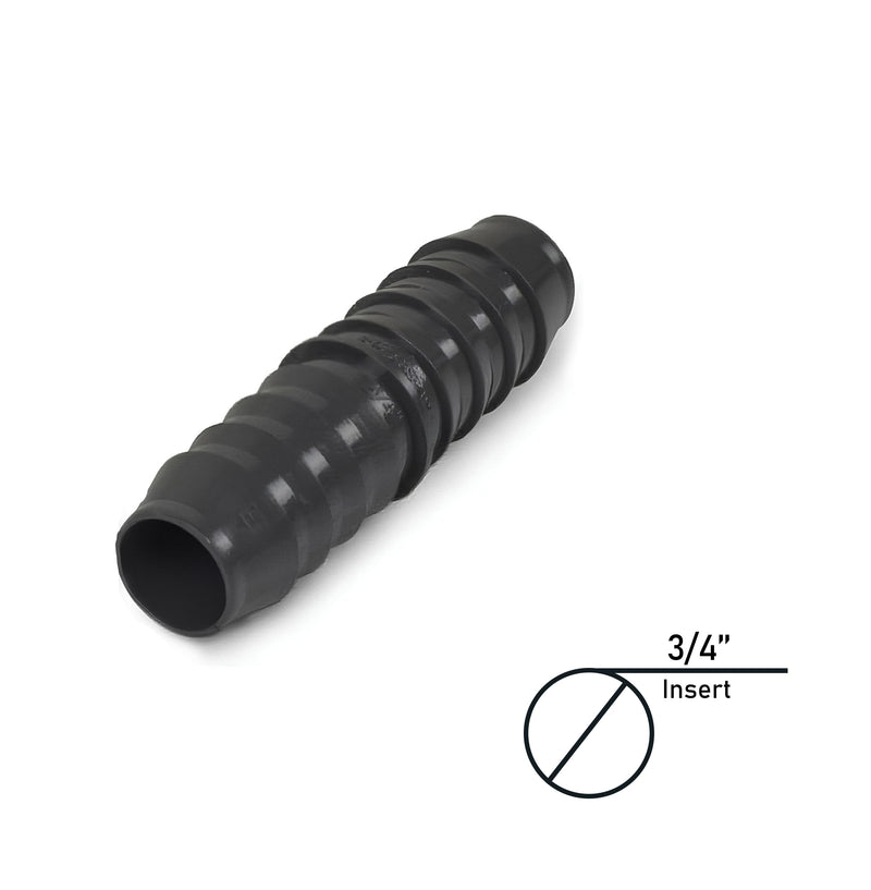3/4" Barbed Insert PVC Coupling - Barb Tubing Reducing Coupling- Hose Fitting- Sch 40, Gray-1pcs 3/4" Insert x 3/4"Insert