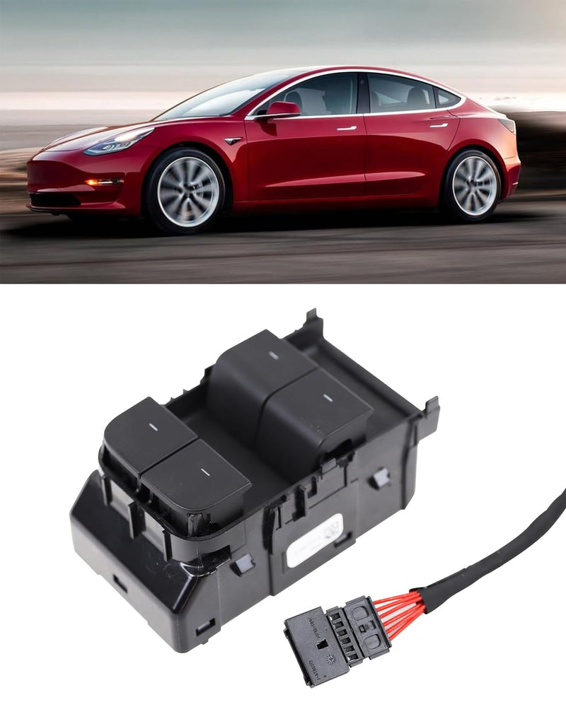 KKTR-CAR Window Switch, Push Button, Black, Manual, Compatible with Tesla Model 3 2017-2023 Model Y 2019-2025, OEM 108103702G LEFT