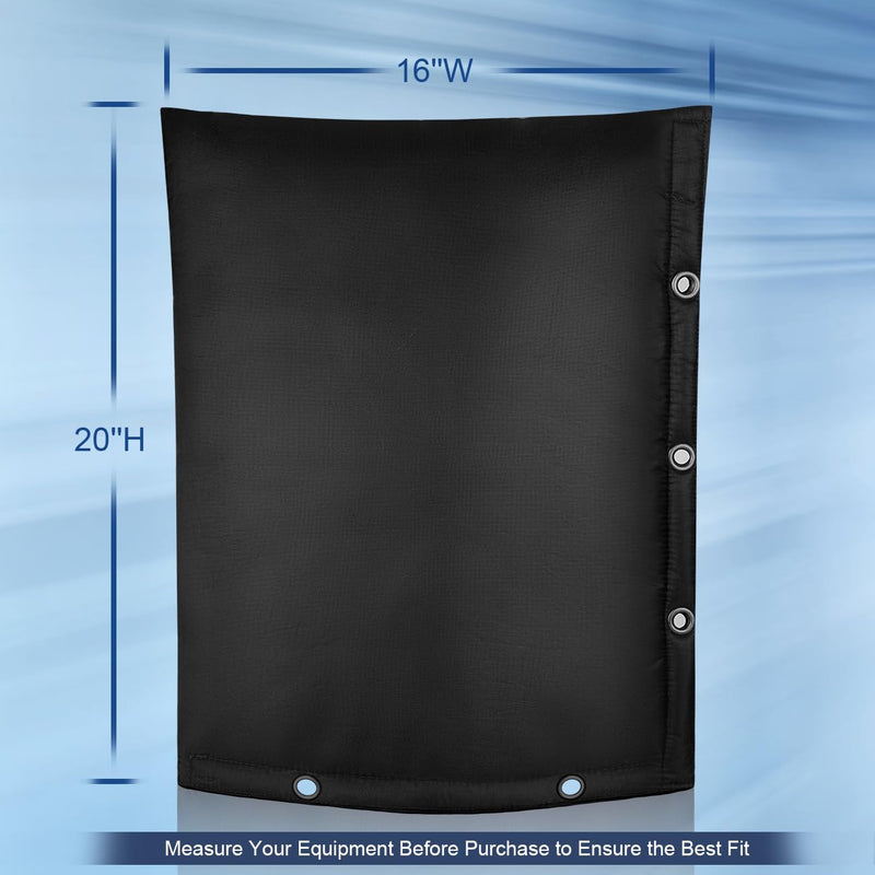 Outdoor Backflow Preventer Cover- 16''W x 20''H, Winter Freeze & Weatherproof Protection for Irrigation Pipes & Sprinkler Valves- Black Black-16''W x 20''H