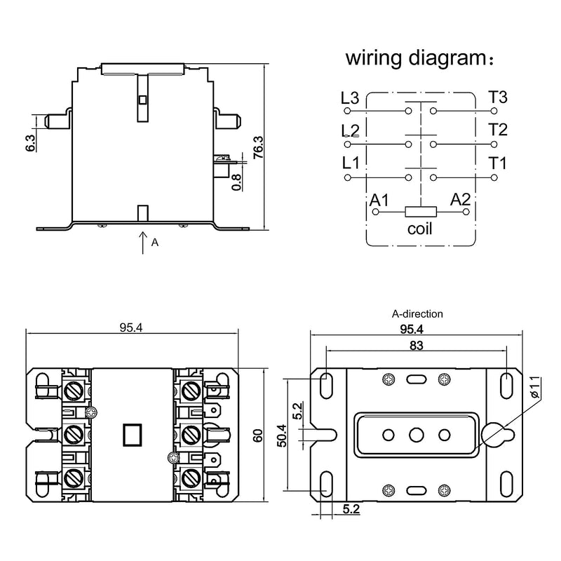3 Pole 40 Amp 240 VAC Coil AC contactor 3P 40A 240V 50/60Hz AC Motor Contactor Replacement for Air Conditioner Compressor Condenser Unit Contactors